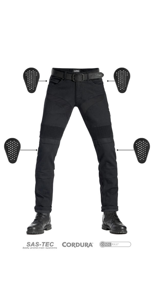 KARLDO SLIM BLACK – Motorcycle Jeans for Men Slim-Fit Cordura