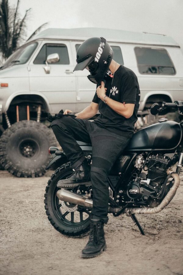 KARLDO SLIM BLACK – Motorcycle Jeans for Men Slim-Fit Cordura